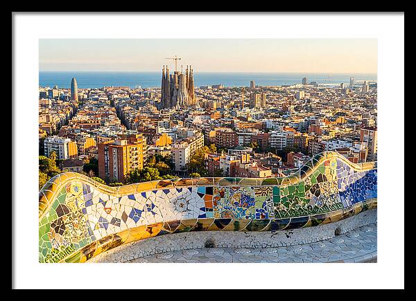 Barcelona Skyline From Park Gell