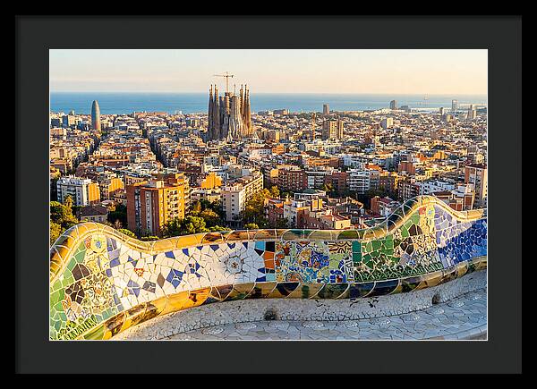 Barcelona Skyline From Park Gell