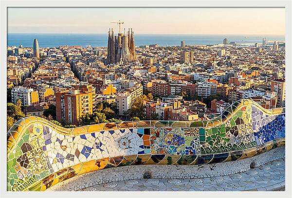 Barcelona Skyline From Park Gell