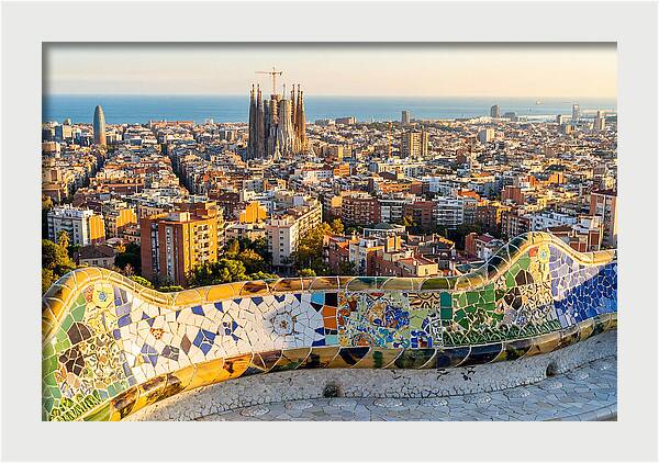 Barcelona Skyline From Park Gell
