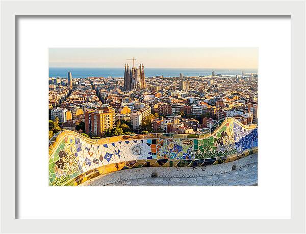 Barcelona Skyline From Park Gell