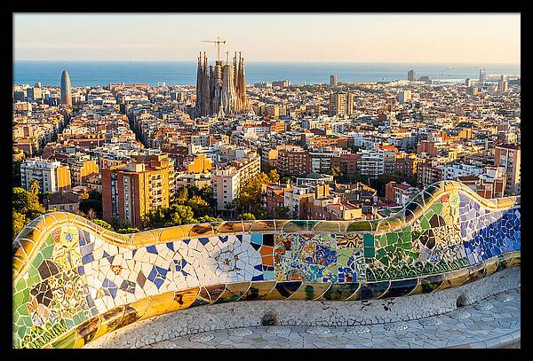 Barcelona Skyline From Park Gell