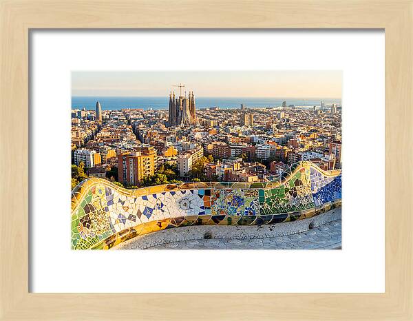Barcelona Skyline From Park Gell