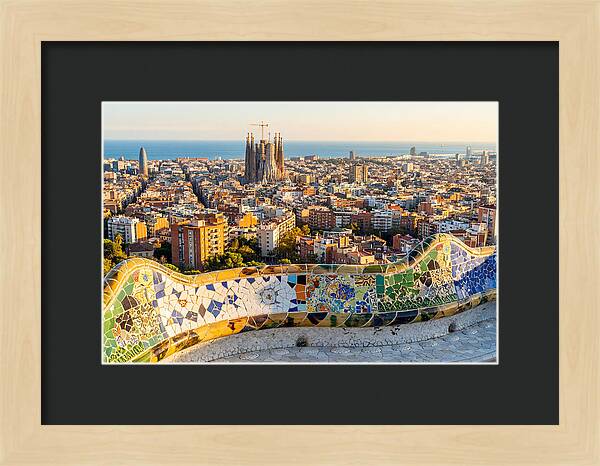 Barcelona Skyline From Park Gell
