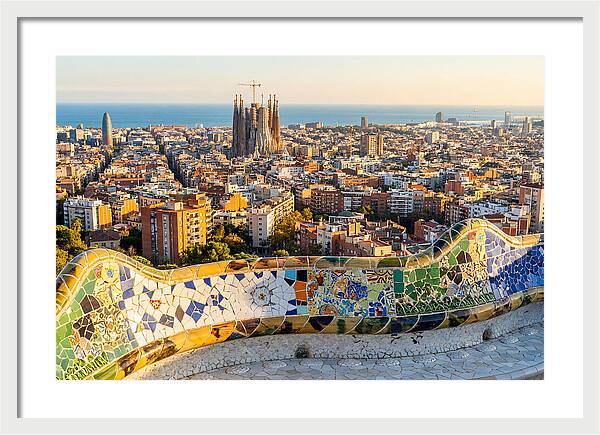 Barcelona Skyline From Park Gell