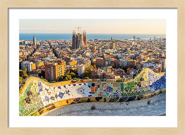 Barcelona Skyline From Park Gell