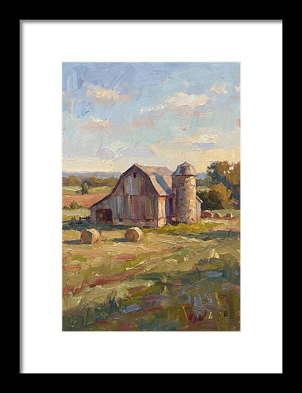Barn And Silo At Dusk