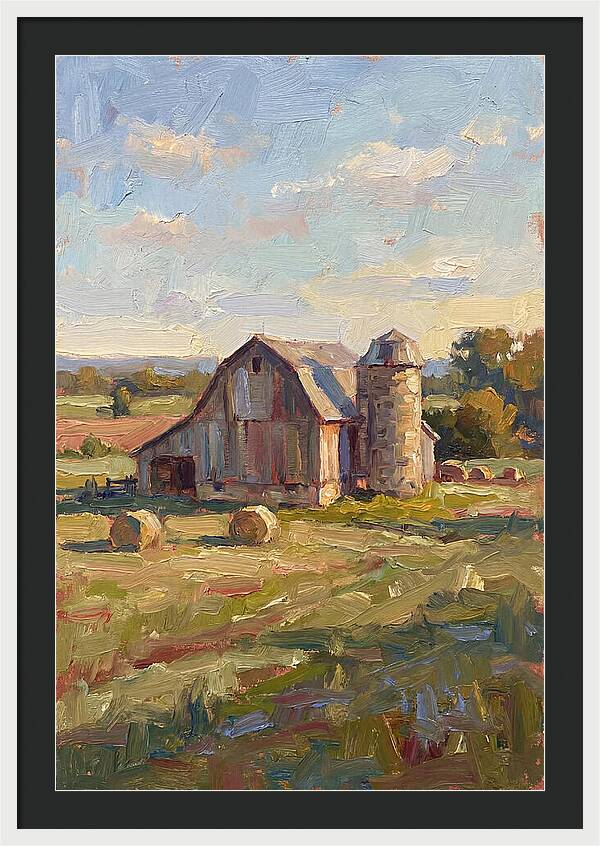 Barn And Silo At Dusk