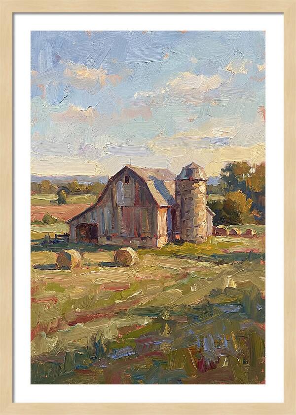 Barn And Silo At Dusk