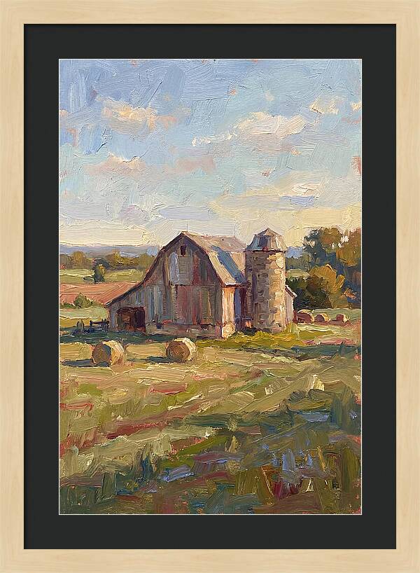 Barn And Silo At Dusk