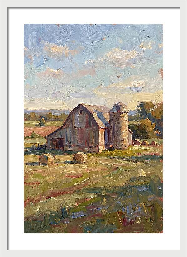 Barn And Silo At Dusk