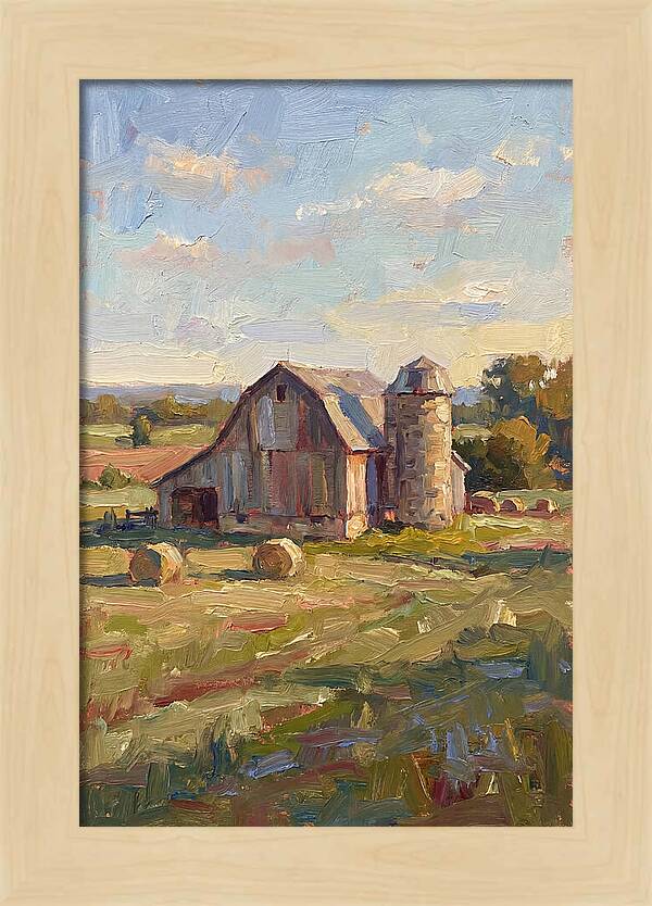 Barn And Silo At Dusk