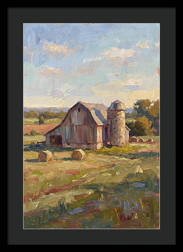 Barn And Silo At Dusk