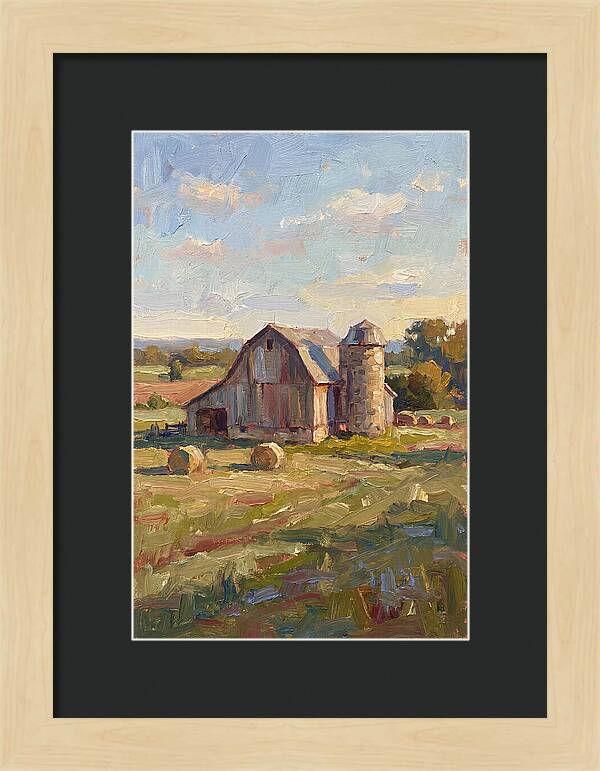 Barn And Silo At Dusk