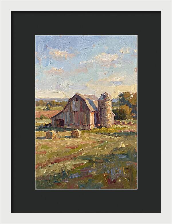 Barn And Silo At Dusk