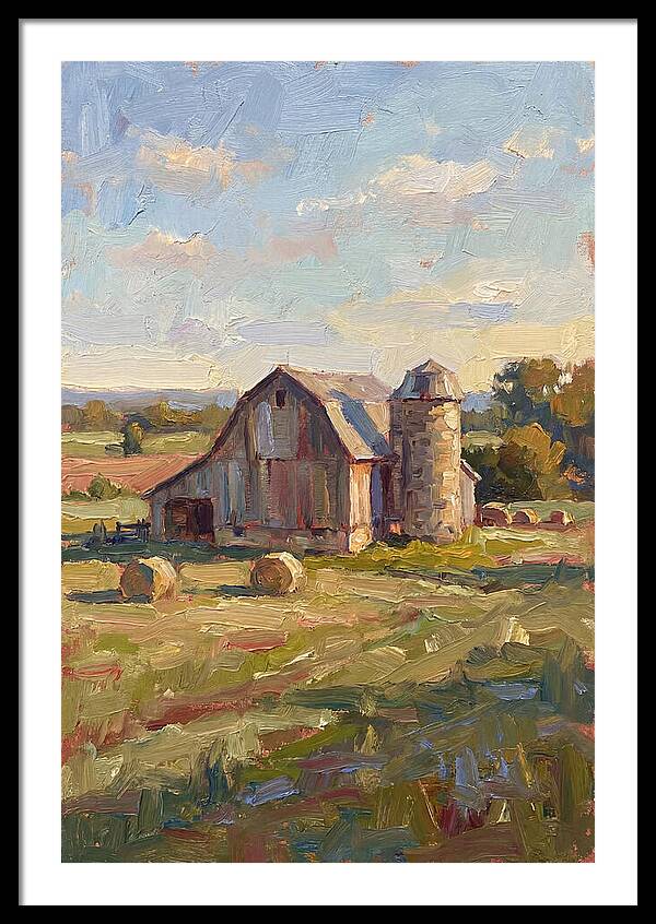 Barn And Silo At Dusk