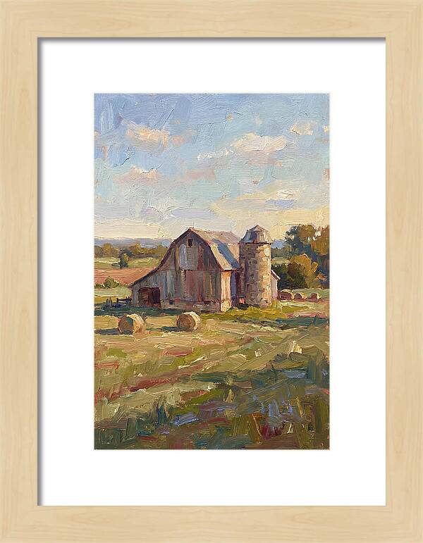 Barn And Silo At Dusk