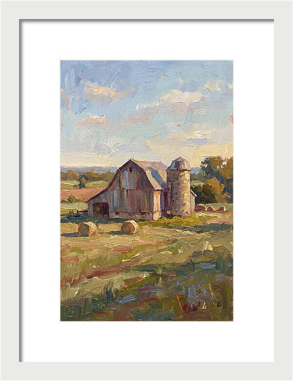 Barn And Silo At Dusk
