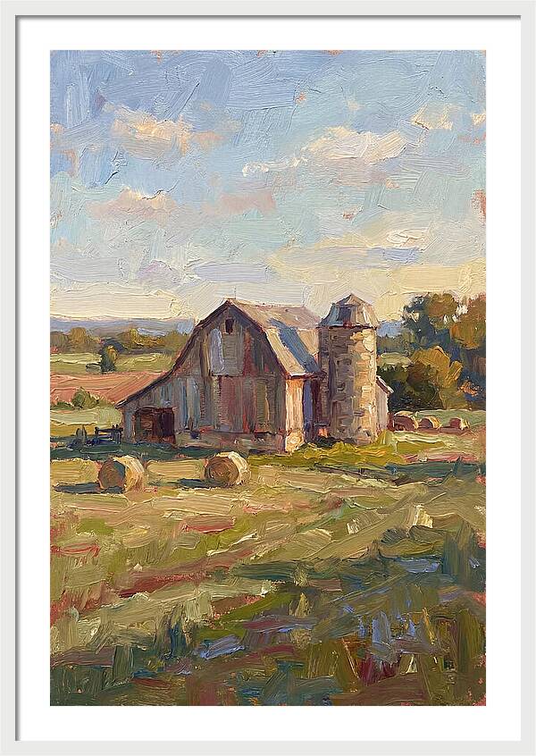 Barn And Silo At Dusk