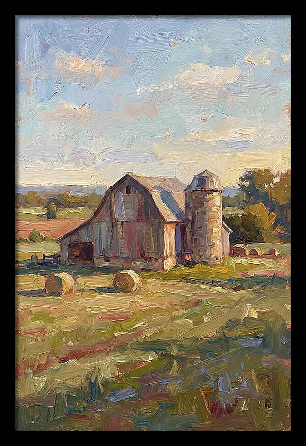 Barn And Silo At Dusk