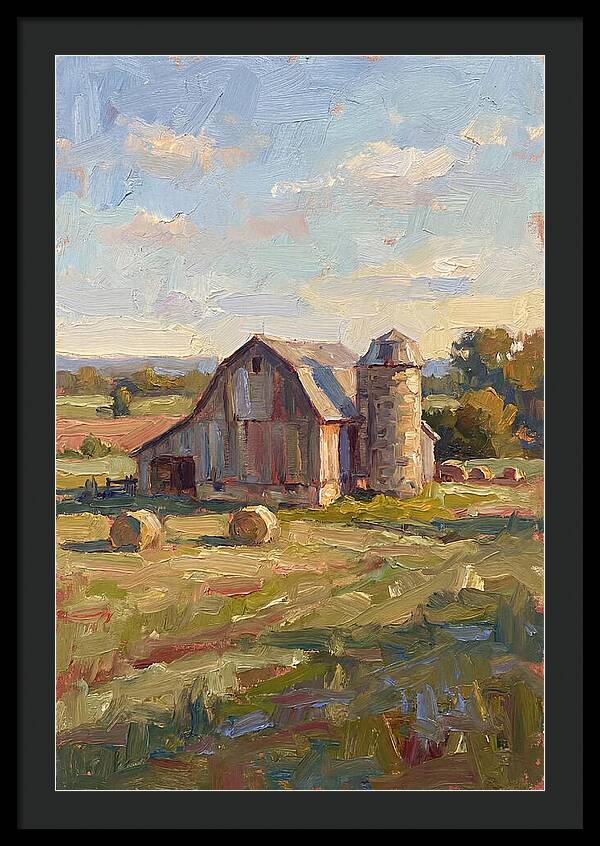Barn And Silo At Dusk