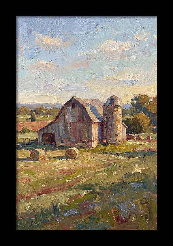 Barn And Silo At Dusk