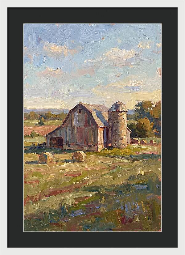 Barn And Silo At Dusk