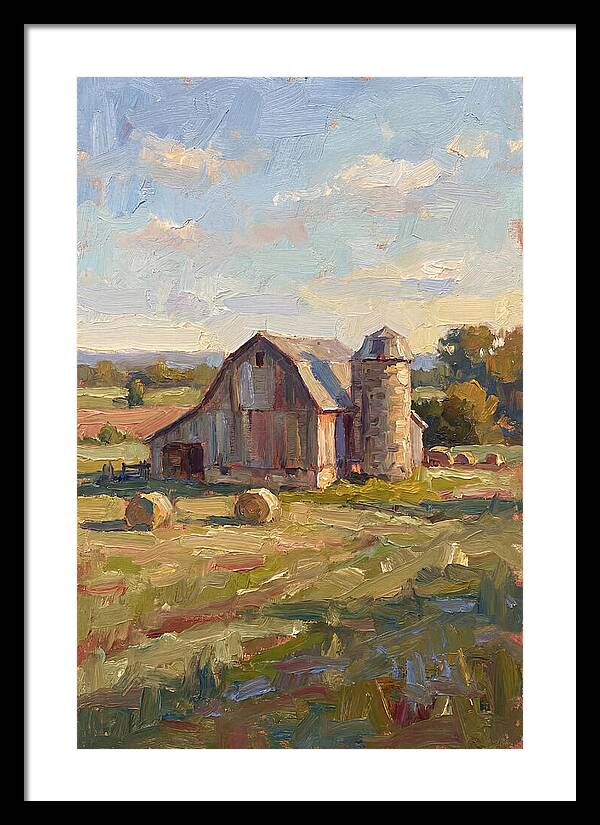 Barn And Silo At Dusk
