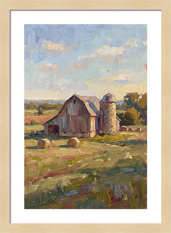 Barn And Silo At Dusk