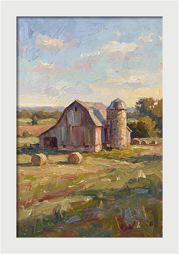 Barn And Silo At Dusk