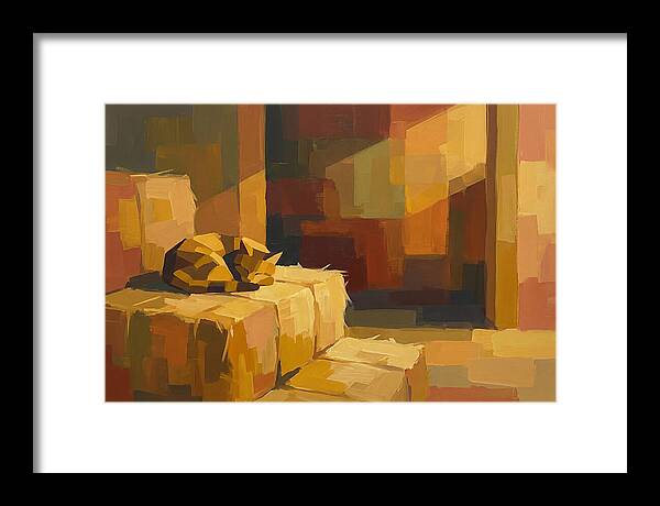 Barn Cat Napping In Sunlight
