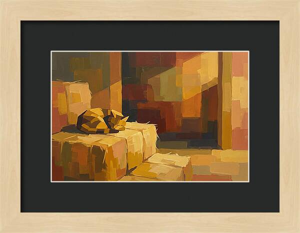 Barn Cat Napping In Sunlight