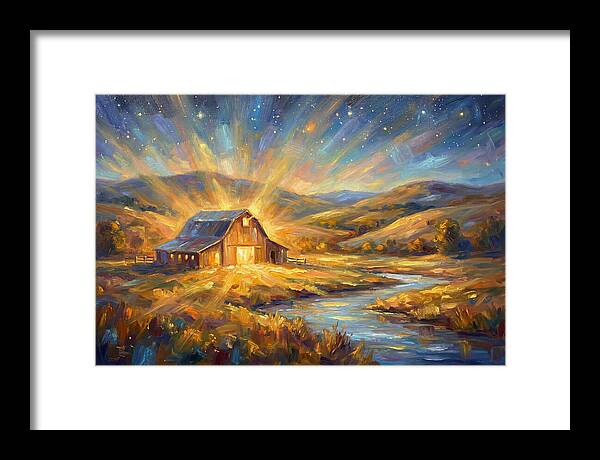 Barn Landscape At Dusk