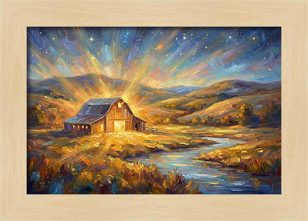 Barn Landscape At Dusk