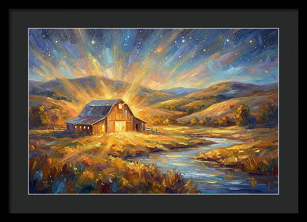 Barn Landscape At Dusk