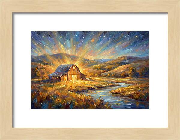 Barn Landscape At Dusk