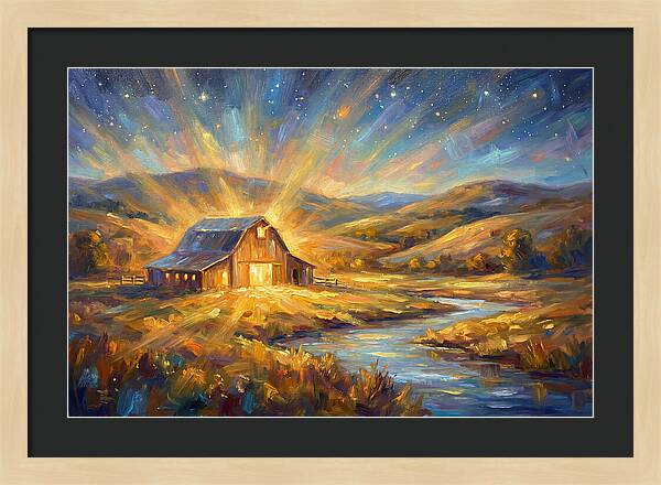 Barn Landscape At Dusk