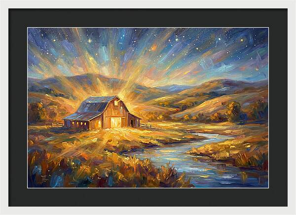 Barn Landscape At Dusk
