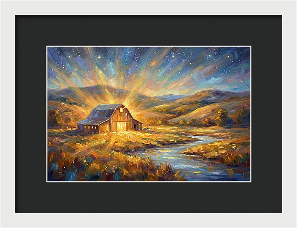 Barn Landscape At Dusk