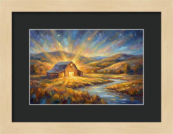 Barn Landscape At Dusk
