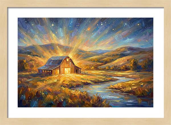 Barn Landscape At Dusk