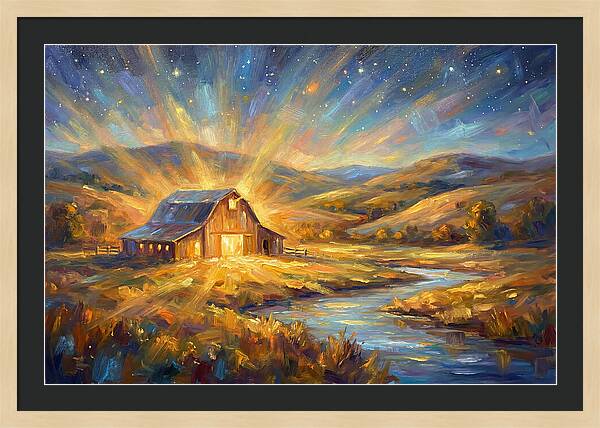 Barn Landscape At Dusk
