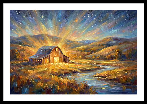 Barn Landscape At Dusk