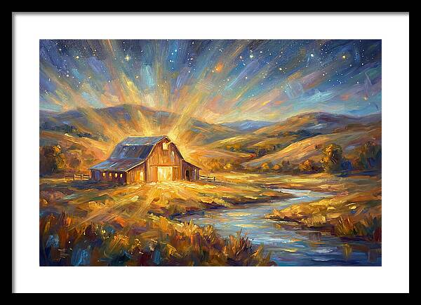 Barn Landscape At Dusk