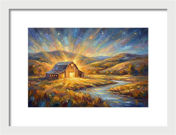 Barn Landscape At Dusk