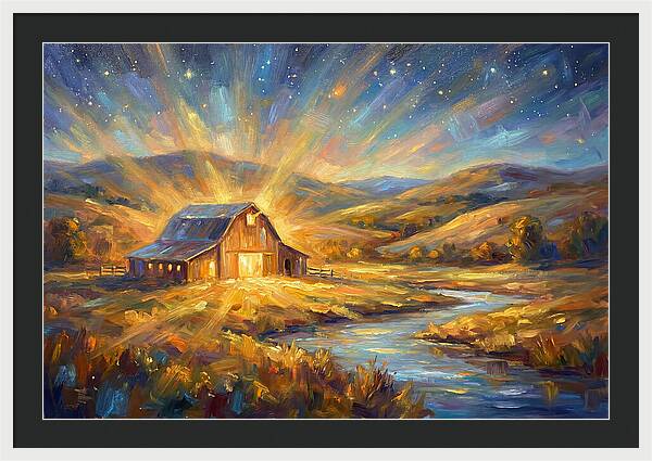 Barn Landscape At Dusk