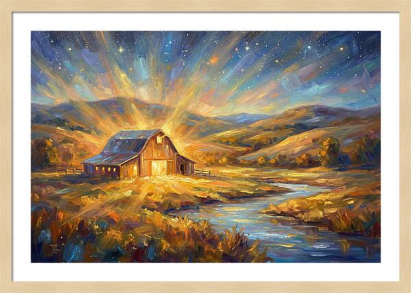 Barn Landscape At Dusk