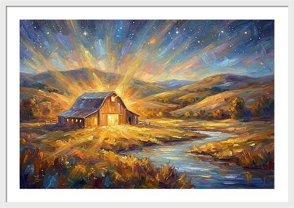 Barn Landscape At Dusk