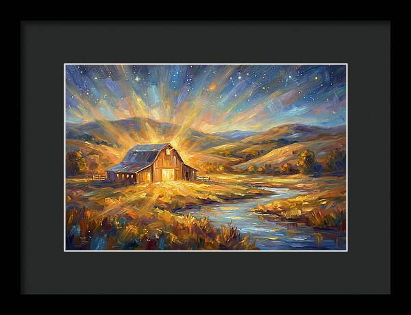 Barn Landscape At Dusk
