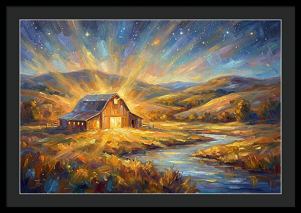 Barn Landscape At Dusk